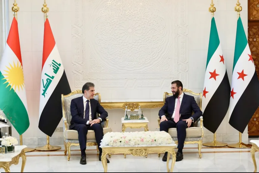 Al-Sharaa ontvangt Nechirvan Barzani in Damascus